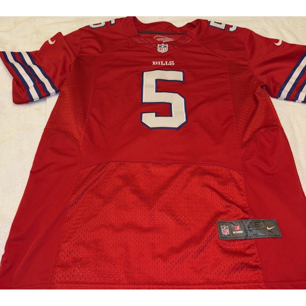 Buffalo Bills #5 Tyrod Taylor Men's Authentic NFL On-Field Jersey Red Sewn